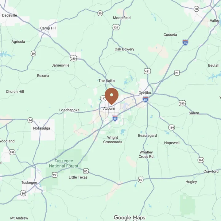 Auburn service area map